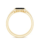 East West Set Black Onyx and Diamond Trio Wedding Ring Set AAA - Rosec Jewels
