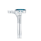 Rosec Jewels-London Blue Topaz and Diamond Wedding Ring Set with Beaded Details