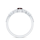 Certified Real Marquise Garnet Diamond Wedding Bridal Ring Set AAA - Rosec Jewels