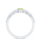 Natural Peridot Marquise Engagement Ring With Wedding Band AAA - Rosec Jewels