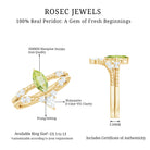 Natural Peridot Marquise Engagement Ring With Wedding Band AAA - Rosec Jewels