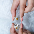Rosec Jewels-Pear Cut Citrine Bridal Trio Ring Set with Moissanite Band