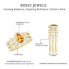 Rosec Jewels-Pear Cut Citrine Bridal Trio Ring Set with Moissanite Band