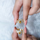 Rosec Jewels-Pear Cut Citrine Bridal Trio Ring Set with Moissanite Band