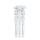 Rosec Jewels-Pear Cut Moonstone Bridal Trio Ring Set with Moissanite Band