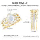 Rosec Jewels-Pear Cut Moonstone Bridal Trio Ring Set with Moissanite Band