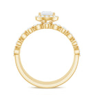 Rosec Jewels-Pear Cut Moonstone Bridal Trio Ring Set with Moissanite Band