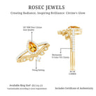Certified Citrine and Diamond Teardrop Engagement Ring with Enhancer AAA - Rosec Jewels