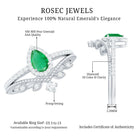 Vintage Looking Emerald Diamond Designer Engagement Wedding Ring Set AAA - Rosec Jewels