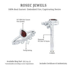 Rosec Jewels-Natural Garnet Diamond Vintage Wedding Bridal Ring Set