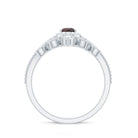 Rosec Jewels-Natural Garnet Diamond Vintage Wedding Bridal Ring Set