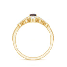 Rosec Jewels-Natural Garnet Diamond Vintage Wedding Bridal Ring Set
