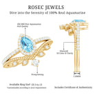 Rosec Jewels-Vintage Looking Aquamarine and Diamond Teardrop Wedding Ring Set for Women
