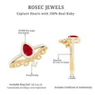 Rosec Jewels-Vintage Looking Pear Shape Ruby Diamond Engagement Ring with Enhancer