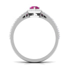 Pink tourmaline Vintage Teardrop Wedding Ring Set with Diamond AAA - Rosec Jewels