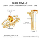 Natural Citrine Double Band Engagement Ring with Enhancer AAA - Rosec Jewels