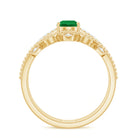 Rosec Jewels-Vintage Style Emerald Diamond Wedding Bridal Ring Set