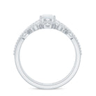 Pear Cut Natural Moonstone and Diamond Wedding Ring Set AAA - Rosec Jewels