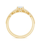 Pear Cut Natural Moonstone and Diamond Wedding Ring Set AAA - Rosec Jewels