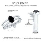Rosec Jewels-Vintage Style Black Spinel Diamond Wedding Ring Set for Women