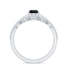 Rosec Jewels-Vintage Style Black Spinel Diamond Wedding Ring Set for Women