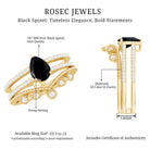 Rosec Jewels-Vintage Style Black Spinel Diamond Wedding Ring Set for Women