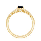 Rosec Jewels-Vintage Style Black Spinel Diamond Wedding Ring Set for Women