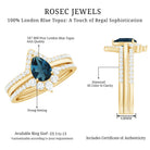 Rosec Jewels-Pear Shape London Blue Topaz and Diamond Trio Ring Set
