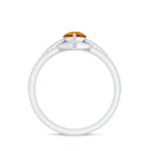 Natural Pear Shape Citrine Wedding Bridal Ring Set of 3 with Certificate AAA - Rosec Jewels