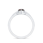 Rosec Jewels-Natural Pear Shaped Garnet Diamond 3 Piece Bridal Ring Set