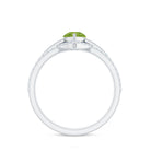 Certified Real 1 Carat Peridot Trio Wedding Ring Set with Moissanite AAA - Rosec Jewels