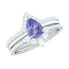 Rosec Jewels-Natural Tanzanite Diamond 3 Piece Wedding Ring Set