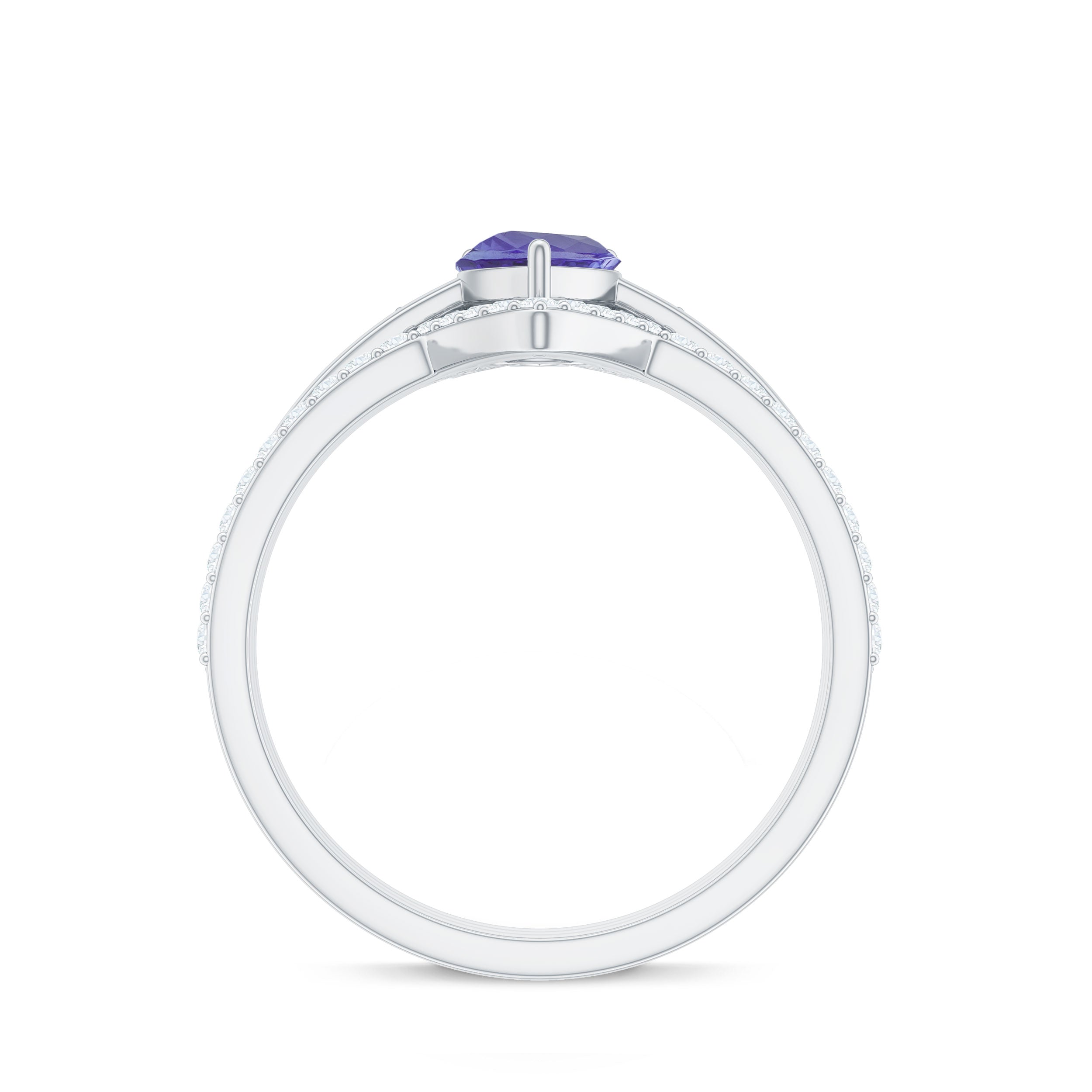 Rosec Jewels-Natural Tanzanite Diamond 3 Piece Wedding Ring Set