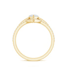Pear Cut Moonstone Trio Wedding Ring Set with Moissanite AAA - Rosec Jewels