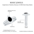 6X8mm Pear Shaped Black Onyx Engagement Ring With Ring Guards AAA - Rosec Jewels