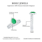 Rosec Jewels-Natural Emerald Diamond Teardrop Engagement Ring and Wedding Band Set