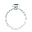 Rosec Jewels-Natural Emerald Diamond Teardrop Engagement Ring and Wedding Band Set