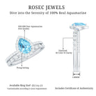 Rosec Jewels-Genuine 1 Carat Aquamarine Bridal Ring Set with Diamond