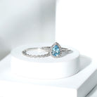 Rosec Jewels-Genuine 1 Carat Aquamarine Bridal Ring Set with Diamond