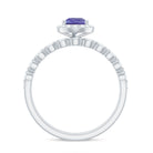 Rosec Jewels-Natural Pear Shape Tanzanite Diamond Wedding Engagement Ring Set of 2