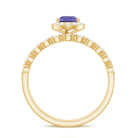 Rosec Jewels-Natural Pear Shape Tanzanite Diamond Wedding Engagement Ring Set of 2