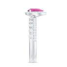 Rosec Jewels-Teardrop Pink tourmaline Bridal Ring Set with Diamond
