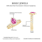 Rosec Jewels-Teardrop Pink tourmaline Bridal Ring Set with Diamond