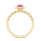 Rosec Jewels-Teardrop Pink tourmaline Bridal Ring Set with Diamond