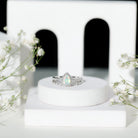 Natural Ethiopian Opal Diamond Pear Shaped Engagement Ring and Wedding Band Set AAA - Rosec Jewels
