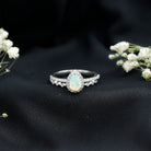 Natural Ethiopian Opal Diamond Pear Shaped Engagement Ring and Wedding Band Set AAA - Rosec Jewels
