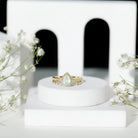 Natural Ethiopian Opal Diamond Pear Shaped Engagement Ring and Wedding Band Set AAA - Rosec Jewels