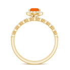 Rosec Jewels-Teardrop Fire Opal Bridal Ring Set with Diamond