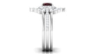 Rosec Jewels-Natural 8mm Cushion Cut Garnet Statement Bridal Ring Set