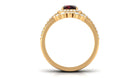 Rosec Jewels-Natural 8mm Cushion Cut Garnet Statement Bridal Ring Set